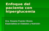 Enfoque del paciente con hiperglucemia Dra. Rosario Puente Olivera Especialista en Diabetes y Nutrición.