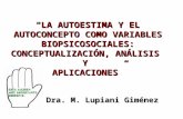 “LA AUTOESTIMA Y EL AUTOCONCEPTO COMO VARIABLES BIOPSICOSOCIALES: CONCEPTUALIZACIÓN, ANÁLISIS Y APLICACIONES” Profª. Dra. M. Lupiani Giménez.