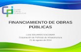 FINANCIAMIENTO DE OBRAS PÚBLICAS LUIS EDUARDO ESCOBAR Corporación de Políticas de Infraestructura 21 de agosto de 2014.