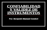CONFIABILIDAD Y VALIDEZ DE INSTRUMENTOS Por: Benjamín Mamani Condori.