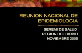 REUNION NACIONAL DE EPIDEMIOLOGIA SEREMI DE SALUD REGION DEL BIOBIO NOVIEMBRE 2005.