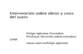 Intervención sobre obras y usos del suelo Felipe Iglesias González Profesor Derecho administrativo UAM .