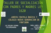 TALLER DE SOCIALIZACION CON PADRES Y MADRES LEY 1620 JARDIN CRAYOLA MAGICA Y COLEGIO NUEVA GENERACION DE FONTIBON PAOLA ABRIL ALMANZA PSICOLOGA T.P. 100579.