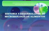 HISTORIA Y DESARROLLO DE LA MICROBIOLOGIA DE ALIMENTOS Microbiologia de Alimentos Marcela Medina Murguia Tonatiuh Sosme Sánchez UNIVERSIDAD AUTONOMA DE.