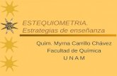 ESTEQUIOMETRIA. Estrategias de enseñanza Quím. Myrna Carrillo Chávez Facultad de Química U N A M.