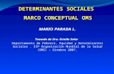 MARIO PARADA L. Tomado de Dra. Orielle Solar Departamento de Pobreza, Equidad y Determinantes Sociales. EIP Organización Mundial de la Salud (OMS) – Ginebra.