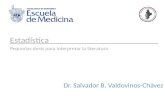 Estadística________________________ Pequeñas dosis para interpretar la literatura Dr. Salvador B. Valdovinos-Chávez.