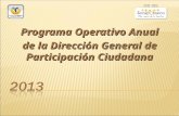 Programa Operativo Anual de la Dirección General de Participación Ciudadana.