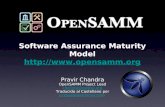 Software Assurance Maturity Model   Pravir Chandra OpenSAMM Project Lead chandra@owasp.org Traducido al Castellano.