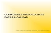 1 Curso Básico de Gestión de Calidad en ONG de Acción Social CONDICIONES ORGANIZATIVAS PARA LA CALIDAD.