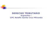 DERECHO TRIBUTARIO Expositor : CPC Adolfo Santa Cruz Miranda.
