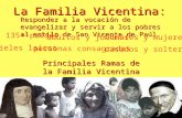 Responder a la vocación de evangelizar y servir a los pobres al estilo de San Vicente de Paúl. Principales Ramas de la Familia Vicentina 135+ países fieles.