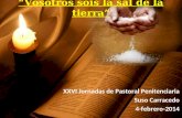 “Vosotros sois la sal de la tierra” XXVI Jornadas de Pastoral Penitenciaria Suso Carracedo 4-febrero-2014.