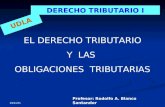 15/04/2015 UDLA UDLA DERECHO TRIBUTARIO I Profesor: Rodolfo A. Blanco Santander EL DERECHO TRIBUTARIO Y LAS OBLIGACIONES TRIBUTARIAS.