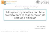 Hidrogeles inyectables con base proteica para la regeneración de cartílago articular Sara Poveda Reyes Directora: Gloria Gallego Ferrer Doctorado en Tecnologías.