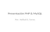 Presentación PHP & MySQL Por: Nelliud D. Torres. ¿Qué es PHP? Server-side scripting language. Diseñado para el Web. Se interpreta a nivel del servidor.