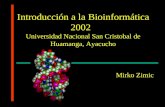 Introducción a la Bioinformática 2002 Universidad Nacional San Cristobal de Huamanga, Ayacucho Mirko Zimic.