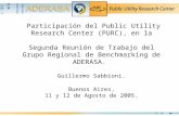 Participación del Public Utility Research Center (PURC), en la Segunda Reunión de Trabajo del Grupo Regional de Benchmarking de ADERASA. Guillermo Sabbioni.