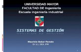 UNIVERSIDAD MAYOR FACULTAD DE Ingeniería Escuela ingeniería industrial Mauricio Baker Peredo Dr (c), DEA, IPM 1.
