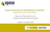 Unidad de Planeación Minero Energética 20 años PLAN NACIONAL DE DESARROLLO MINERO Propuesta para discusión Ángela Inés Cadena Monroy et al. Unidad de Planeación.