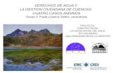 PROYECTO: CONSTRUYENDO LA VISION SOCIAL DEL AGUA EN LOS ANDES Agua Sustentable-Bolivia y CONDESAN DERECHOS DE AGUA Y LA GESTION CIUDADANA DE CUENCAS: CUATRO