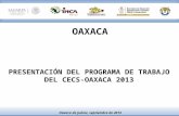 OAXACA Oaxaca de Juárez, septiembre de 2013. Centro Estatal de Capacitación y Seguimiento a la Calidad de los Servicios Profesionales UACh, Oaxaca Contenido.