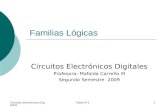 Circuitos Electrónicos DigitalesClase N°31 Familias Lógicas Circuitos Electrónicos Digitales Profesora: Mafalda Carreño M Segundo Semestre 2009.