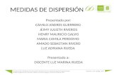 MEDIDAS DE DISPERSIÓN Presentado por: CAMILO ANDRES GUERRERO JEIMY JULIETH RIVEROS HENRY MAURICIO GALVIS MARIA CAMILA PERDOMO AMADO SEBASTIAN RIVERO LUZ