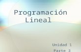 Programación Lineal Unidad 1 Parte 3. Matriz unitaria “I” de base con variables artificiales Cuando el problema de programación lineal se expresa en la.