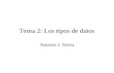 Tema 2: Los tipos de datos Antonio J. Sierra. Índice 1. Introducción. 2. Tipos simples. 3. Literales. 4. Variables. 5. Conversión de Tipos. 6. Promoción.