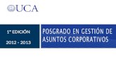 1° EDICIÓN 2012 - 2013 1° EDICIÓN 2012 - 2013. La comunicación interna Los públicos Cultura y comunicación 2.0 Medición …su aporte a la efectividad de.