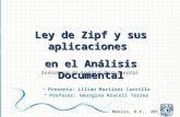 Seminario de Análisis Documental  Presenta: Lilian Martínez Carrillo  Profesor: Georgina Araceli Torres México, D.F., 2011 Ley de Zipf y sus aplicaciones.