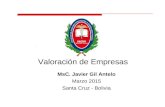Valoración de Empresas MsC. Javier Gil Antelo Marzo 2015 Santa Cruz - Bolivia.