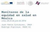 Monitoreo de la equidad en salud en México Lima, 24-25 de julio de 2014 Juan Pablo Gutiérrez, INSP Rodrigo Espinosa, DGED-SS.