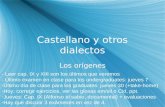 Castellano y otros dialectos Los orígenes - Leer cap. IX y XIII son los últimos que veremos - Último examen en clase para los undergraduates: jueves 7.