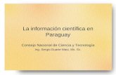 La información científica en Paraguay Consejo Nacional de Ciencia y Tecnología Ing. Sergio Duarte Masi, Ms. Sc.