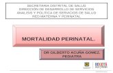 SECRETARIA DISTRITAL DE SALUD DIRECCIÓN DE DESARROLLO DE SERVICIOS ANALISIS Y POLITICA DE SERVICIOS DE SALUD RED MATERNA Y PERINATAL MORTALIDAD PERINATAL.