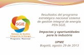 Resultados del programa estratégico nacional sistema de gestión integral de energía. PEN- SGIE. Impactos y oportunidades para la industria UPME Bogotá,