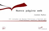 Nueva página web VII Jornadas de Buenas Prácticas y Gestión del Conocimiento, Sevilla, 16/12/2014 Carmen Muñoz.
