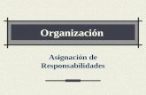 Organización Asignación de Responsabilidades Organización Éxito: Compromiso de la Alta Dirección y Asignación de recursos Creación de organización y.