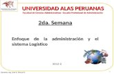 UNIVERSIDAD ALAS PERUANAS Facultad de Ciencias Administrativas - Escuela Profesional de Administración 2da. Semana Enfoque de la administración y el sistema.