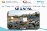 Servicio de Agua Potable y Alcantarillado de Lima y Callao SEDAPAL Presentado por: Eduardo Ismodes Cascón Junio 2013.