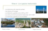 Tema 6- Los espacios industriales - La industria y las materias primas - Las fuentes de energía - La industria española entre 1855 y 1975 - La crisis y.