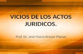 VICIOS DE LOS ACTOS JURIDICOS. Prof. Dr. José María Breuer Planas.