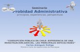 Seminario Probidad Administrativa principios, experiencias, perspectivas “CORRUPCIÓN PÚBLICA EN CHILE: EXPERIENCIA DE UNA INVESTIGACIÓN JUDICIAL. LAS PRINCIPALES.