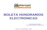 TALCA NOVIEMBRE 2004 BOLETA HONORARIOS ELECTRONICAS MIRTHA BARRA PAREDES DIRECTORA REGIONAL SII DEL MAULE.