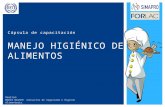 MANEJO HIGIÉNICO DE ALIMENTOS Realizó: MARIO NASSER Consultor de Seguridad e Higiene Alimentaria. Cápsula de capacitación.