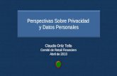 Perspectivas Sobre Privacidad y Datos Personales Claudio Ortiz Tello Comité de Retail Financiero Abril de 2013.