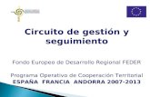 Circuito de gestión y seguimiento Fondo Europeo de Desarrollo Regional FEDER Programa Operativo de Cooperación Territorial ESPAÑA FRANCIA ANDORRA 2007-2013.
