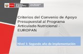 Ministerio de Economía y Finanzas Vice Ministerio de Hacienda Criterios del Convenio de Apoyo Presupuestal al Programa Articulado Nutricional - EUROPAN.